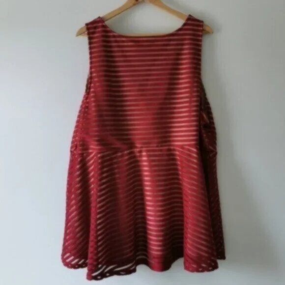 Torrid peplum striped sleeveless blouse top - Picture 5 of 6